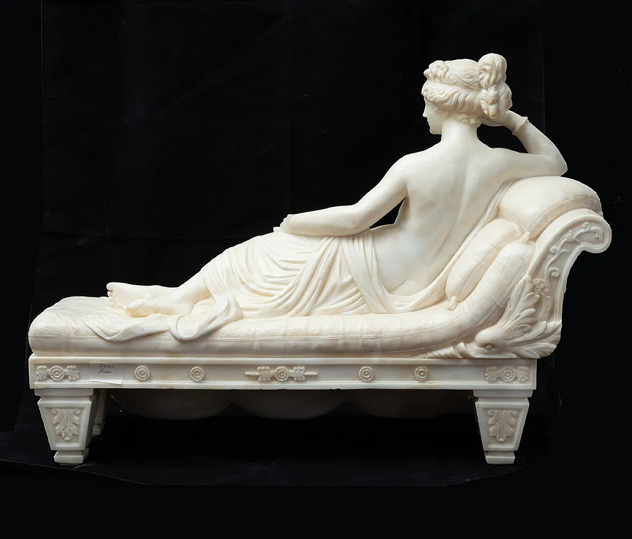Paolina Buonaparte, Neoclassical sculpture in alabaster, 19th c. 8