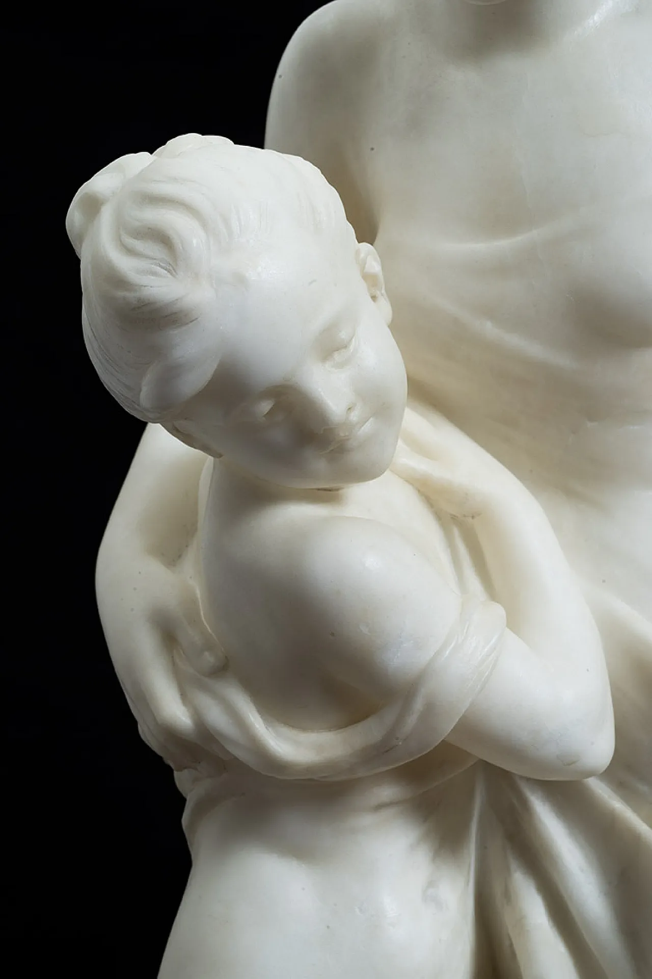 Ancient Napoleon III sculpture of women in alabaster, 19th century 3