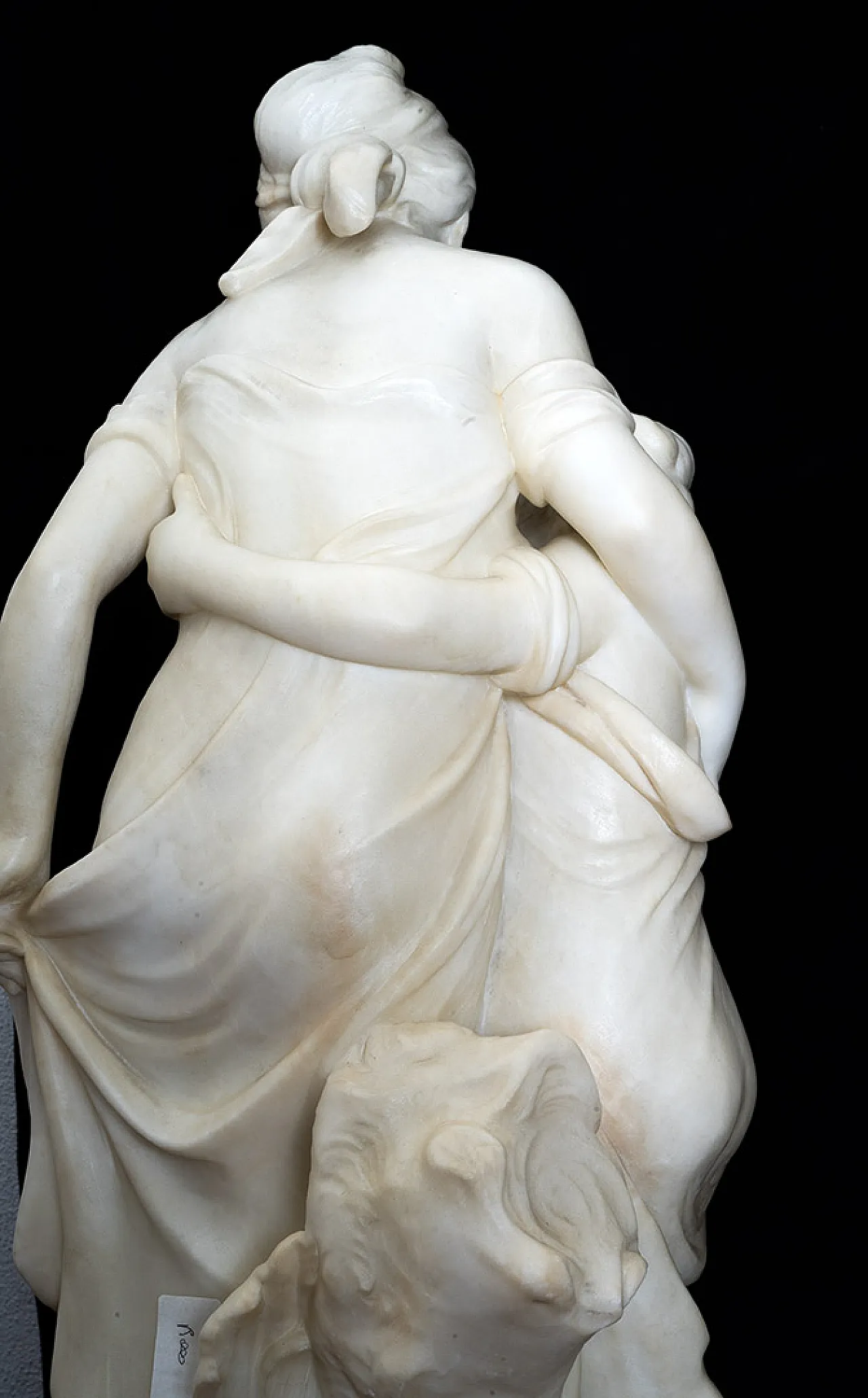 Ancient Napoleon III sculpture of women in alabaster, 19th century 6