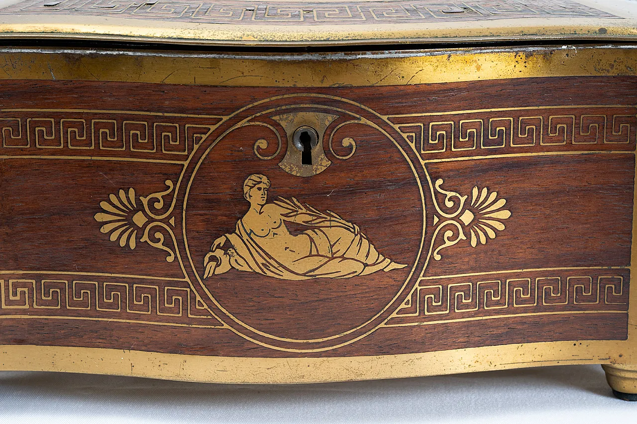 Jewelry box in fine exotic wood and gilded bronze, 19th century 3