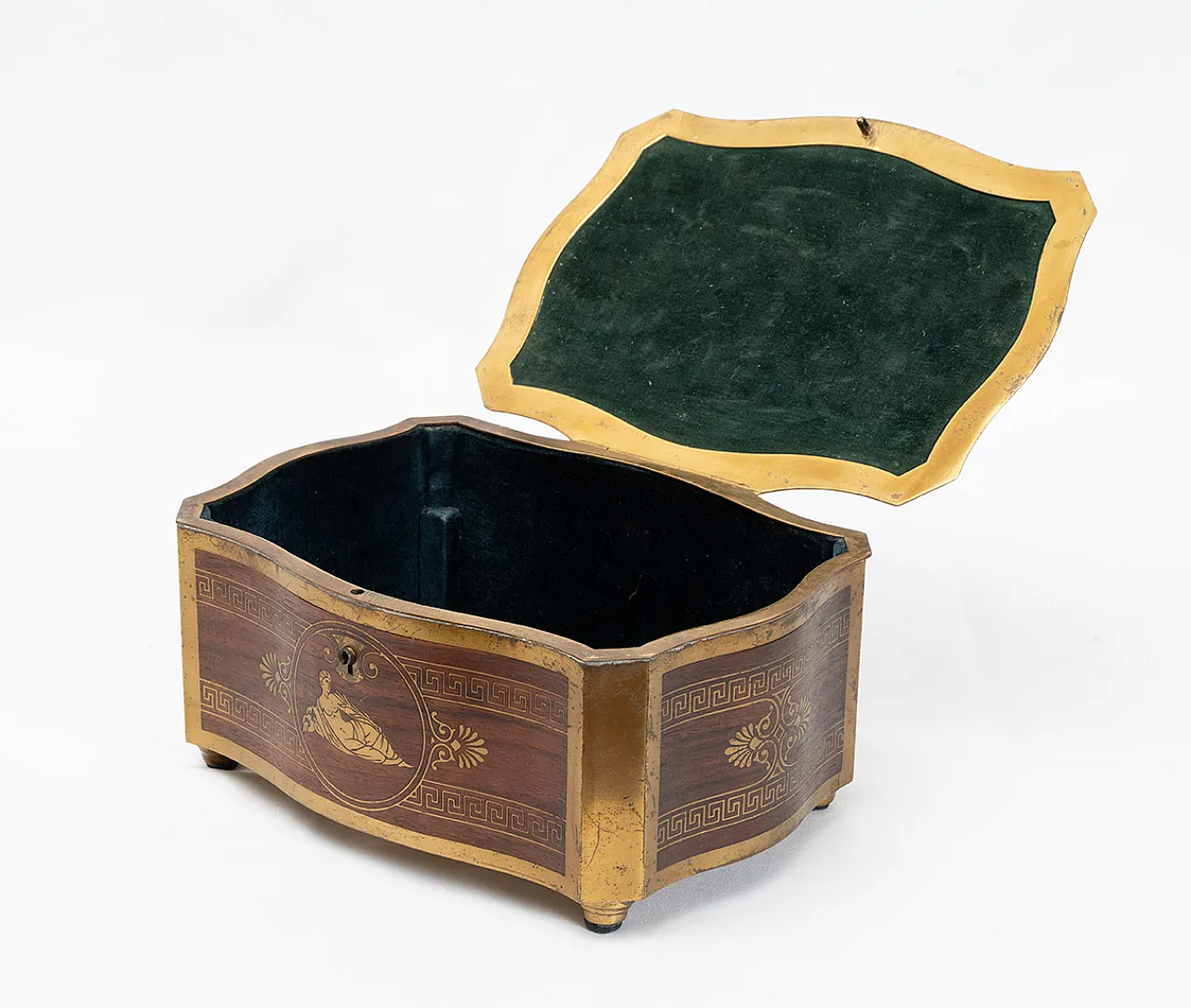 Jewelry box in fine exotic wood and gilded bronze, 19th century 4