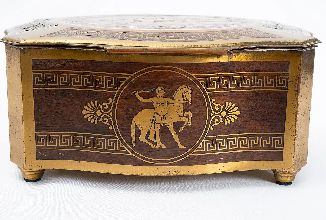 Jewelry box in fine exotic wood and gilded bronze, 19th century 5