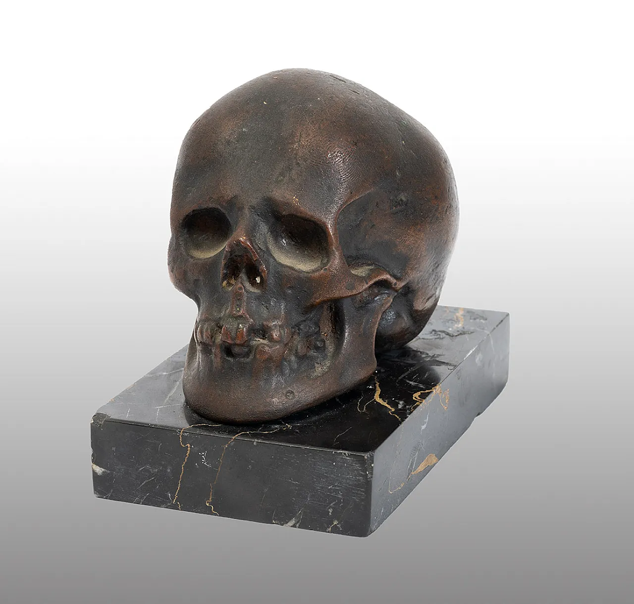 Memento Mori, Neapolitan sculpture in patinated bronze, 19th century 1