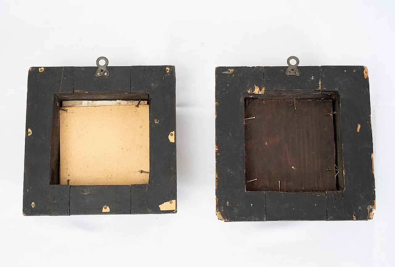 Two Neapolitan miniatures drawings with frames, 19th century 4