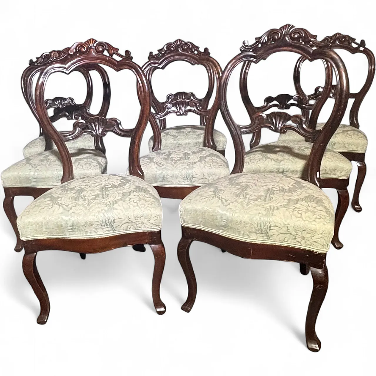 8 walnut Louis Philippe chairs, 1860s 9