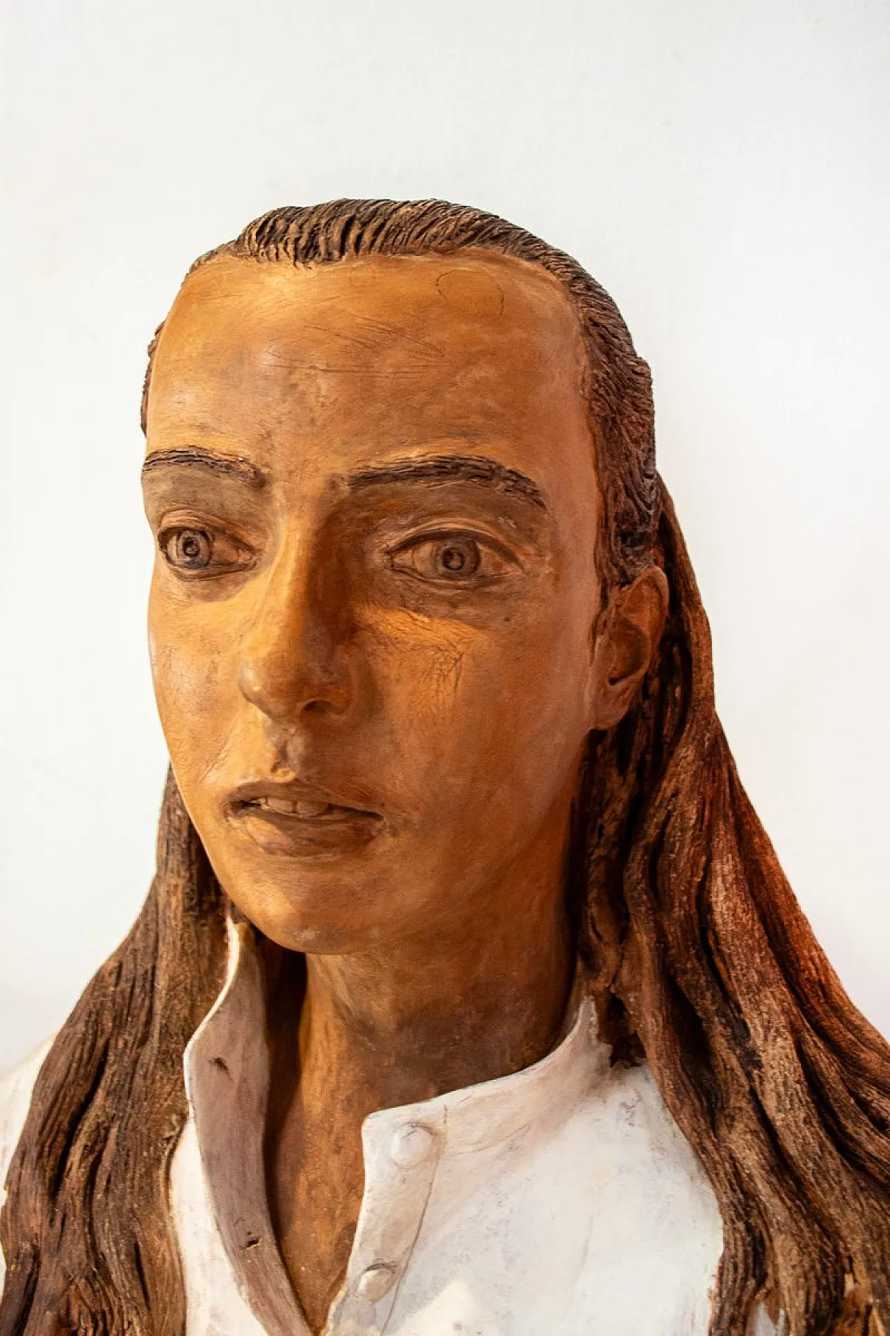 Busto scultoreo in terracotta, artista italiano, anni '70 4