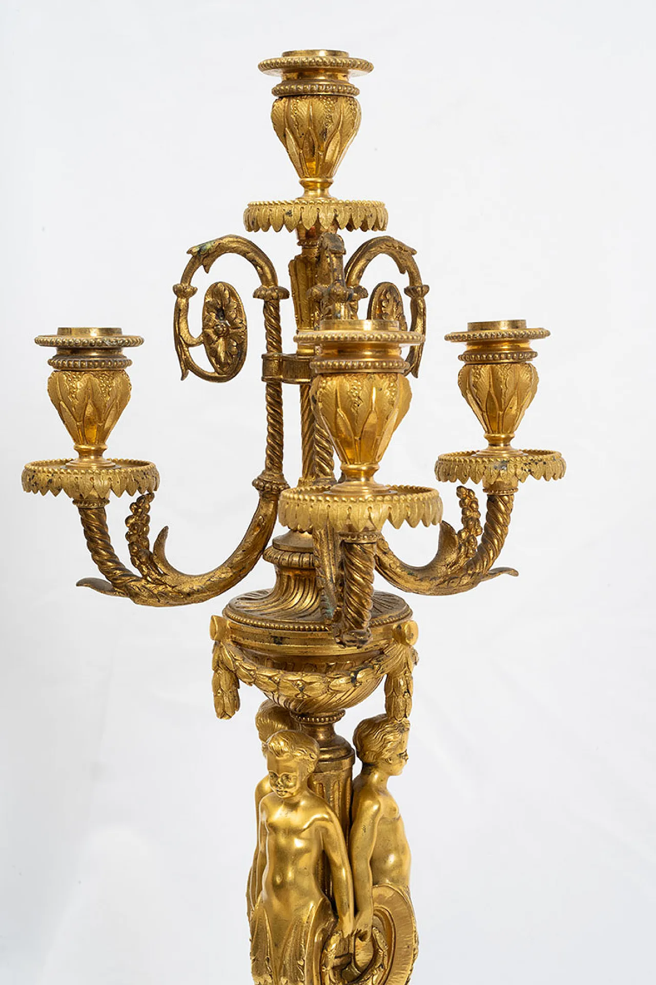 Pair Napoleon III candelabra/Flambeaux in gilt bronze, '800 3