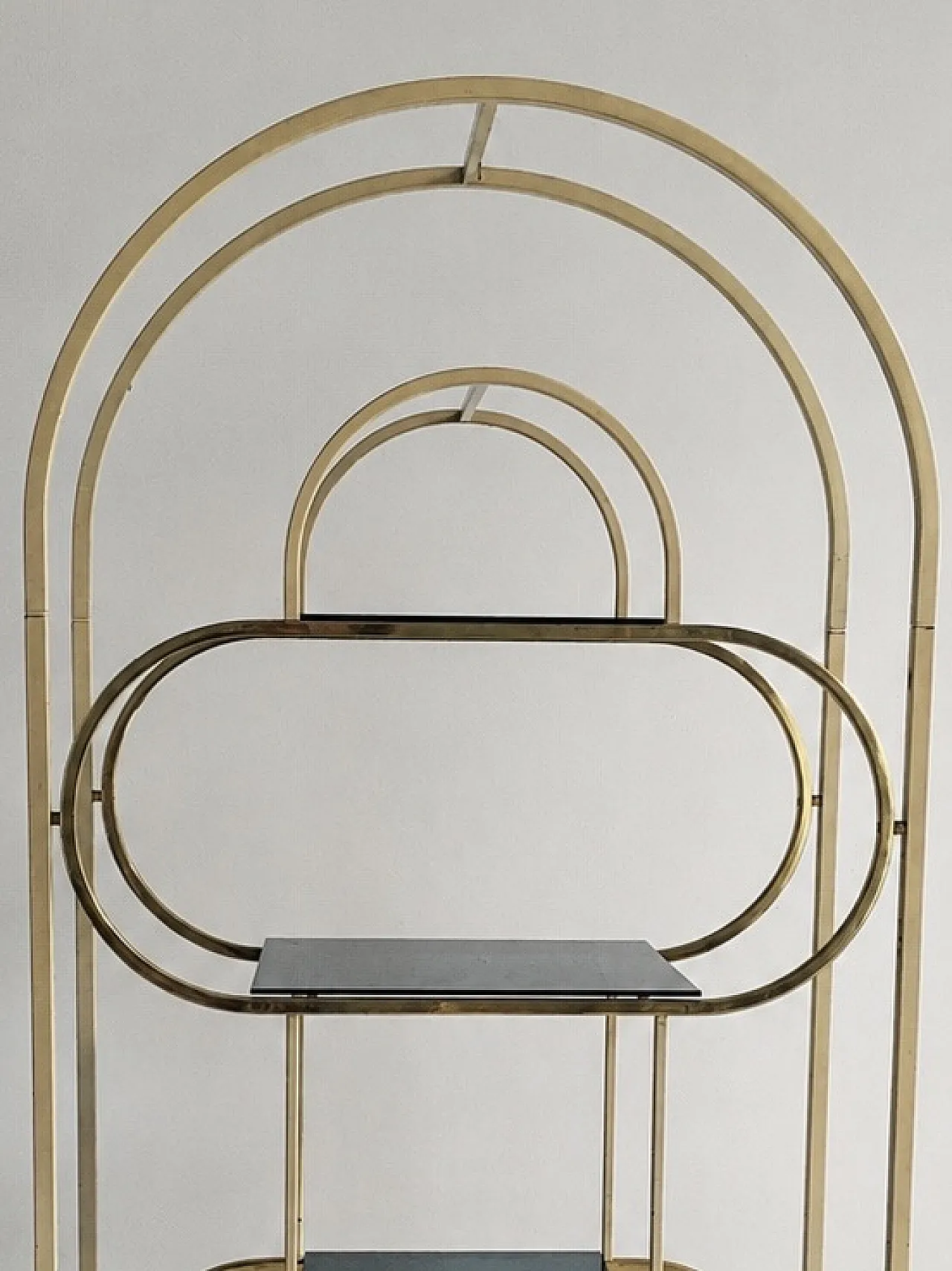 Brass and mirror display stand, 1970s 1