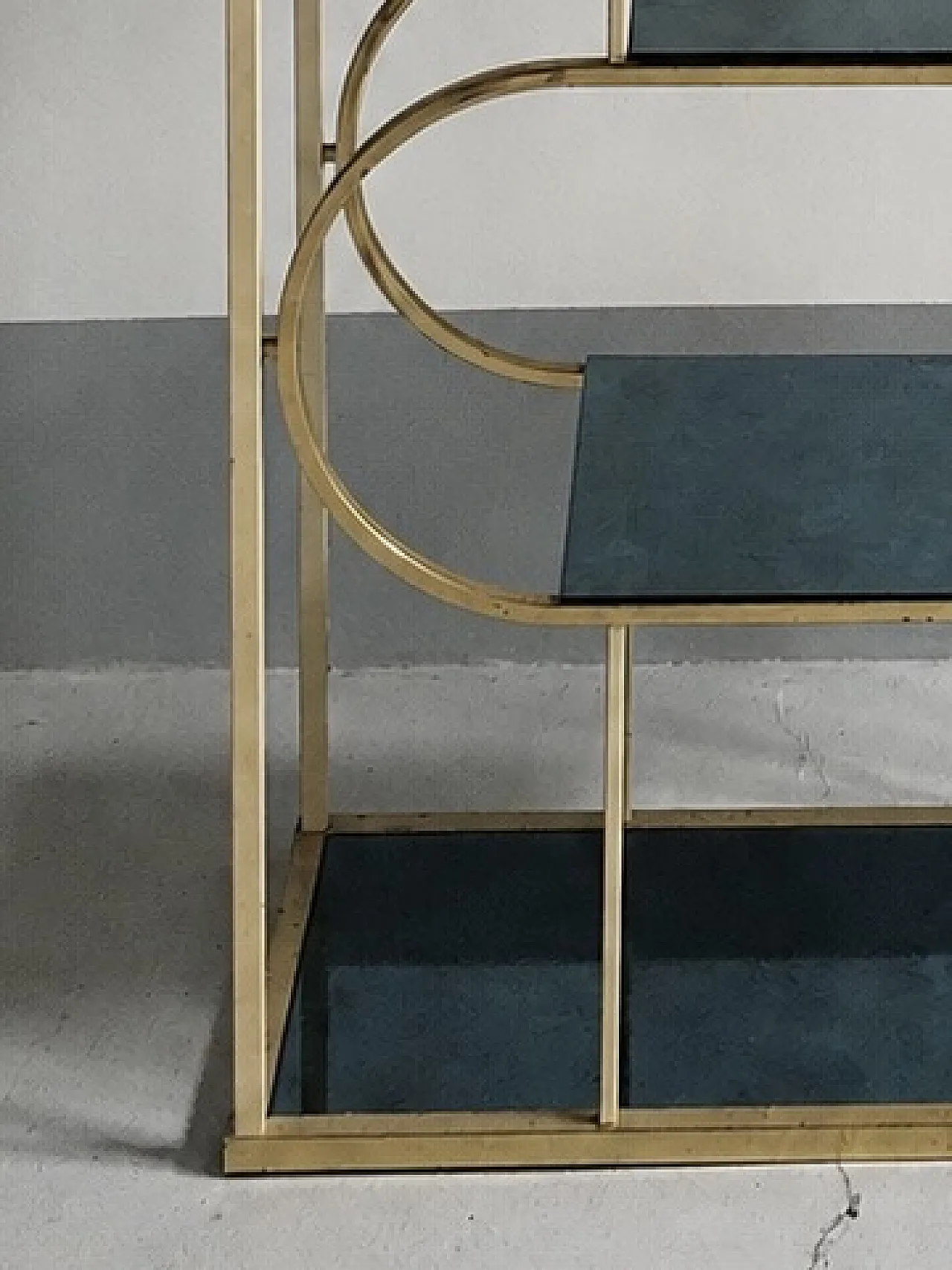 Brass and mirror display stand, 1970s 2