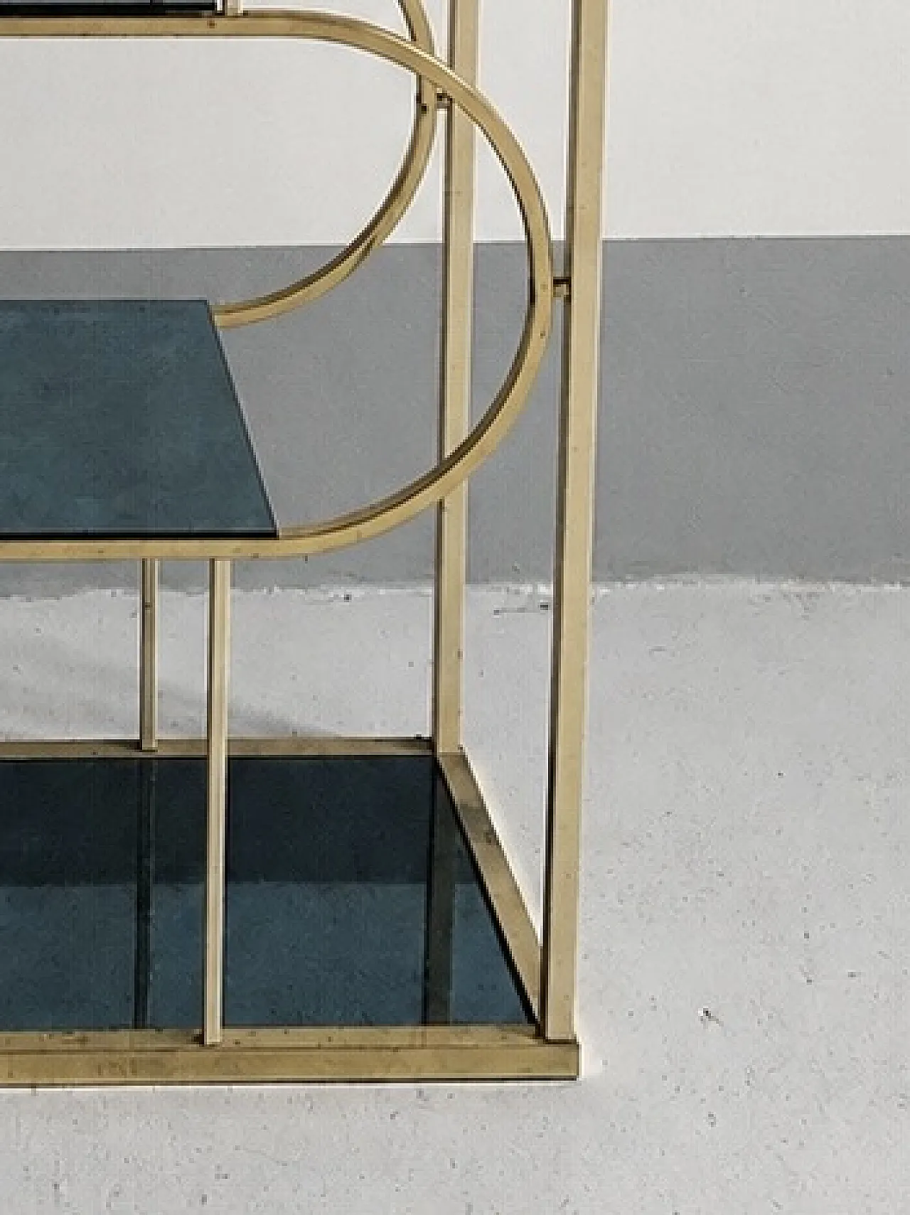 Brass and mirror display stand, 1970s 3