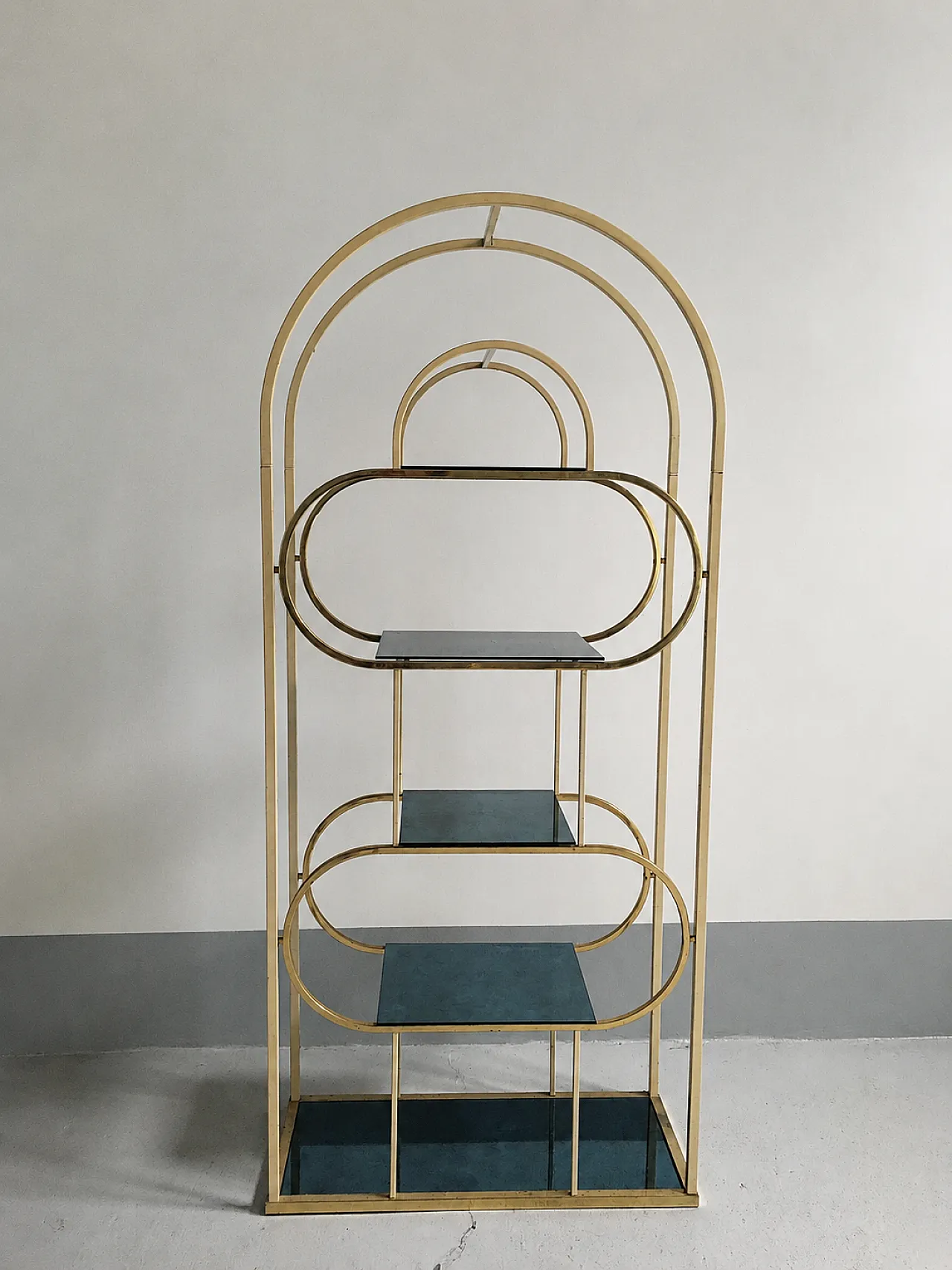 Brass and mirror display stand, 1970s 5