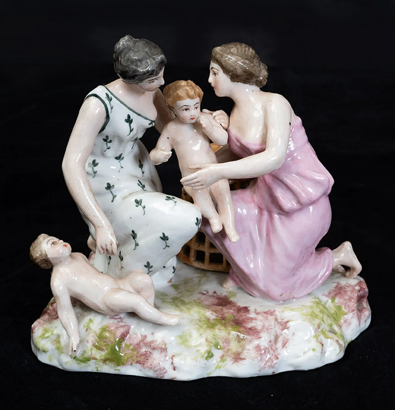 Pair of Meissen polychrome porcelain sculptures depicting scenes 2