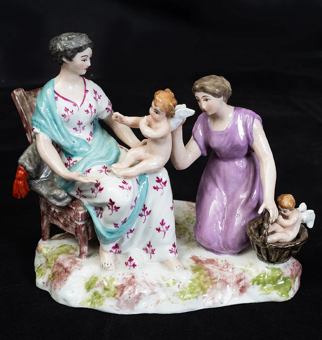 Pair of Meissen polychrome porcelain sculptures depicting scenes 3