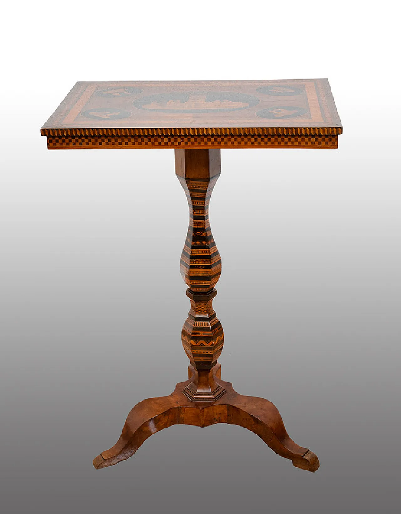 Sorrento coffee table in precious exotic woods, 19th century 1