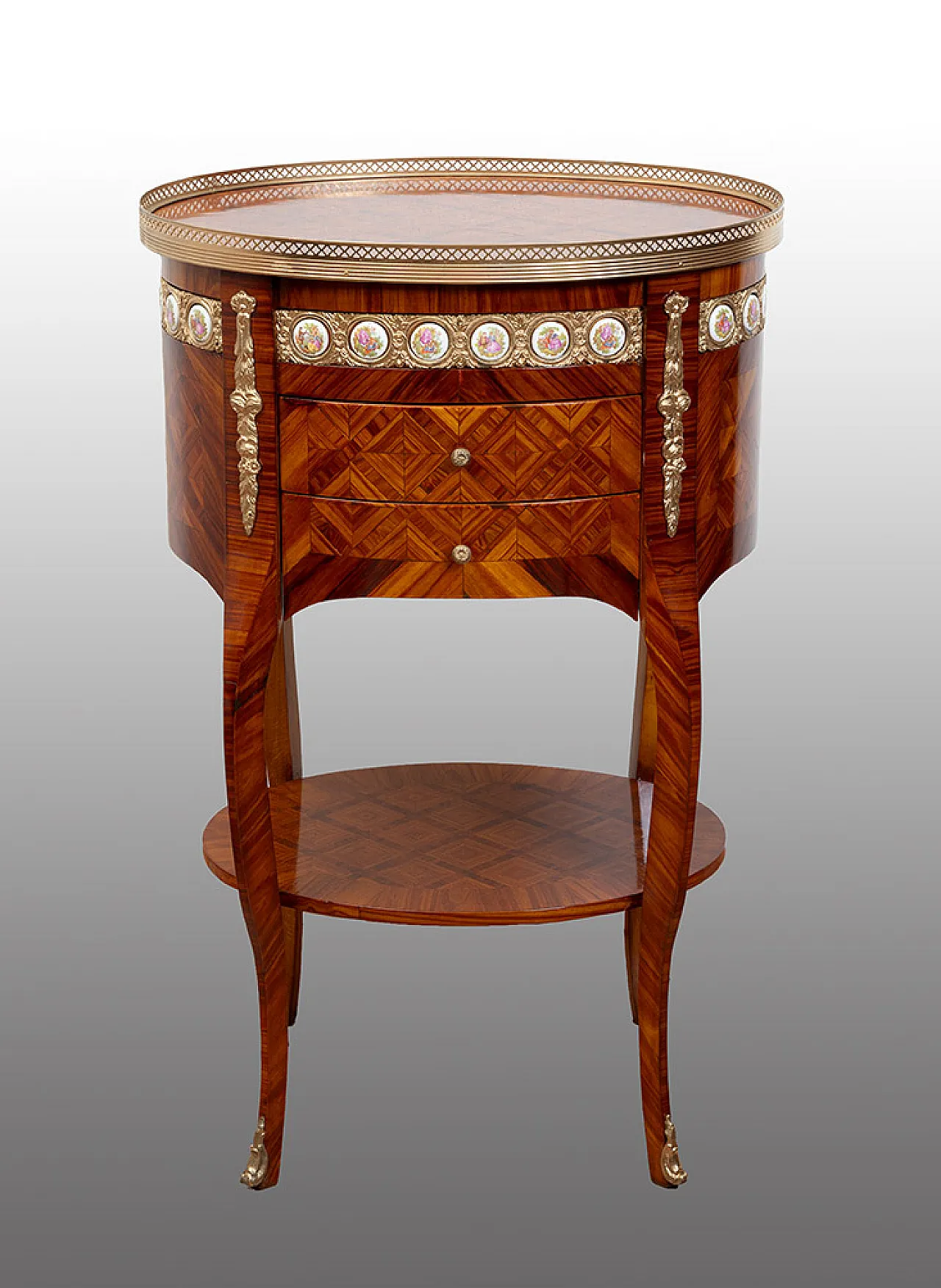 Napoleon III style bedside table in fine exotic wood, 20th century 1