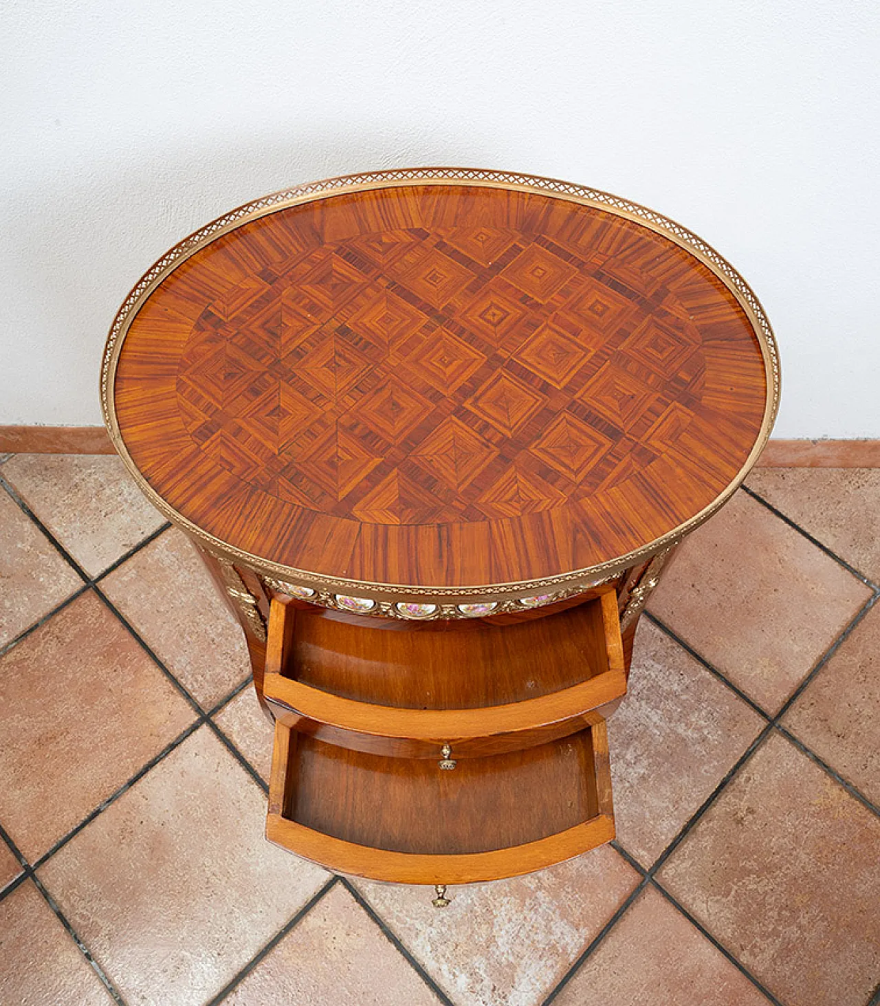 Napoleon III style bedside table in fine exotic wood, 20th century 3