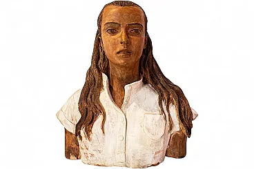 Italian artist, bust sculpture in terracotta, 1970s