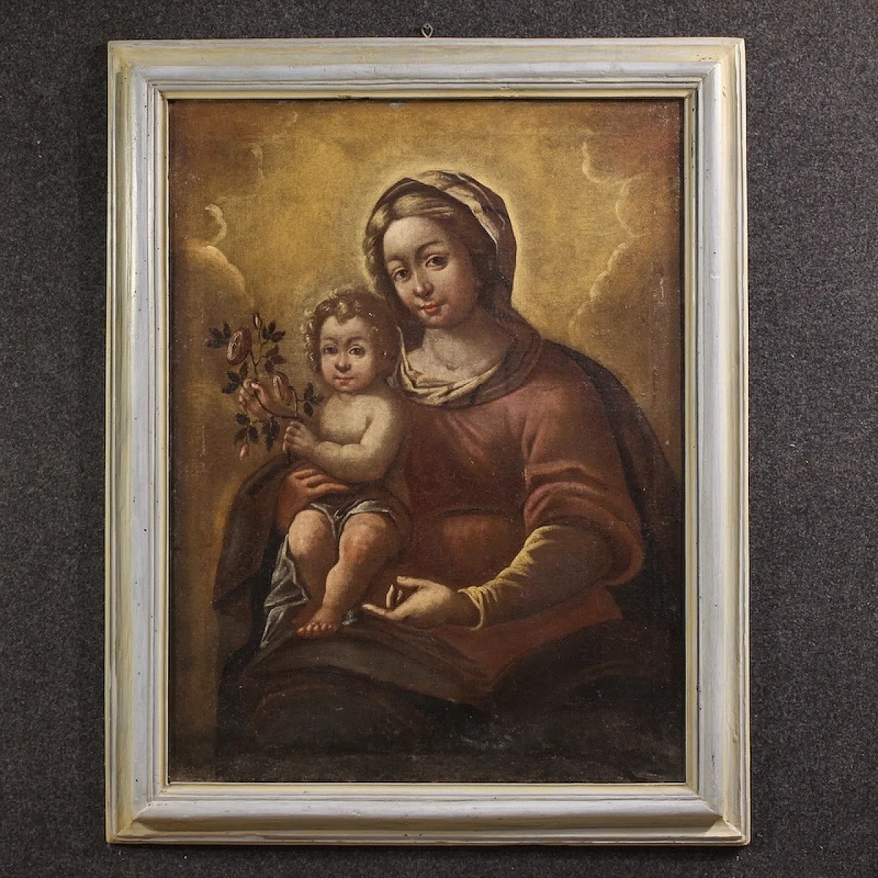Italian painting Madonna with child, 17th century 1