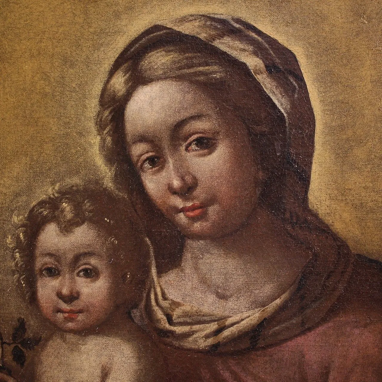 Italian painting Madonna with child, 17th century 6
