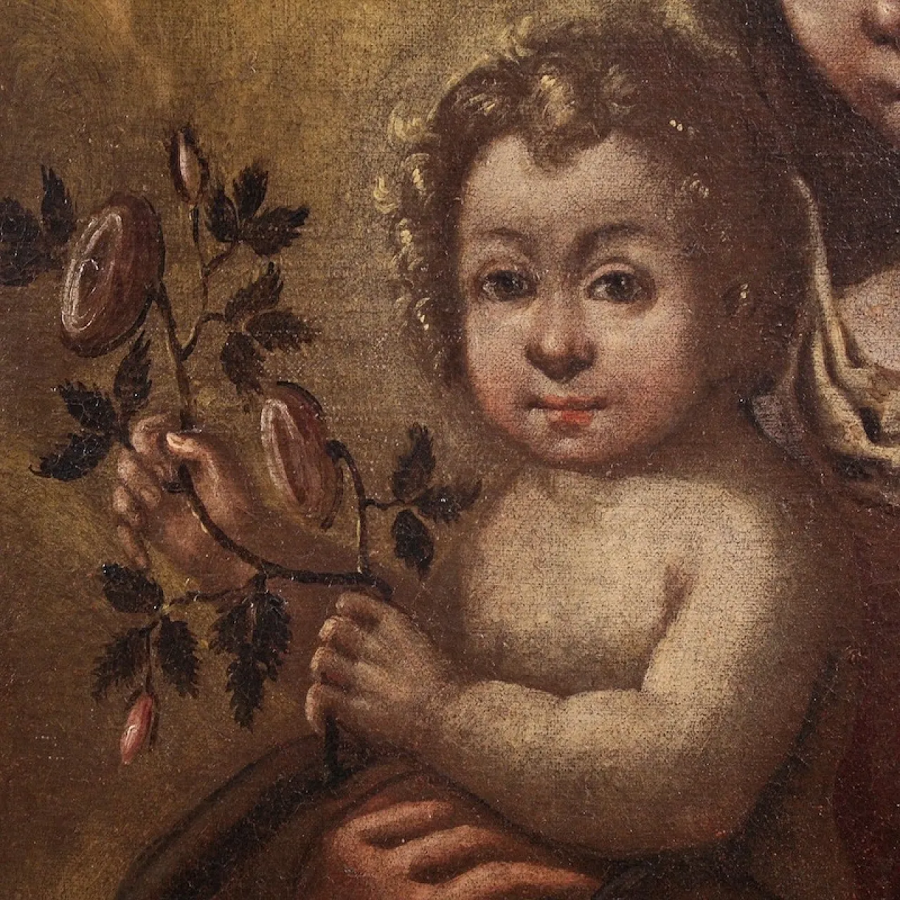 Italian painting Madonna with child, 17th century 9