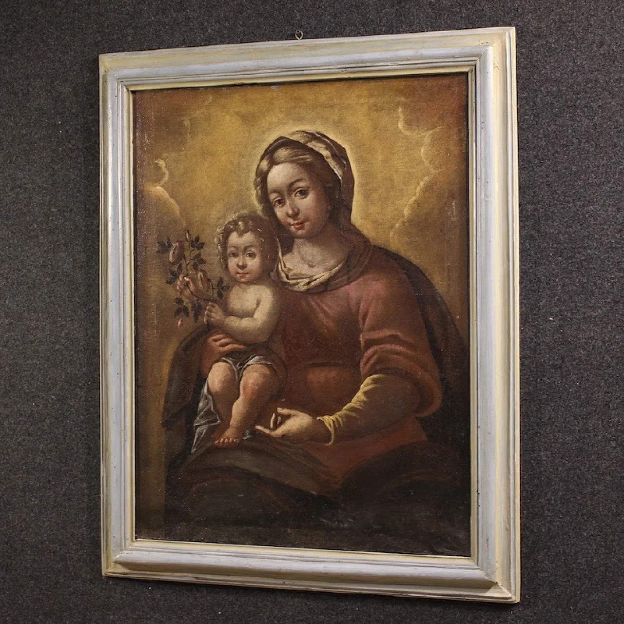 Italian painting Madonna with child, 17th century 15