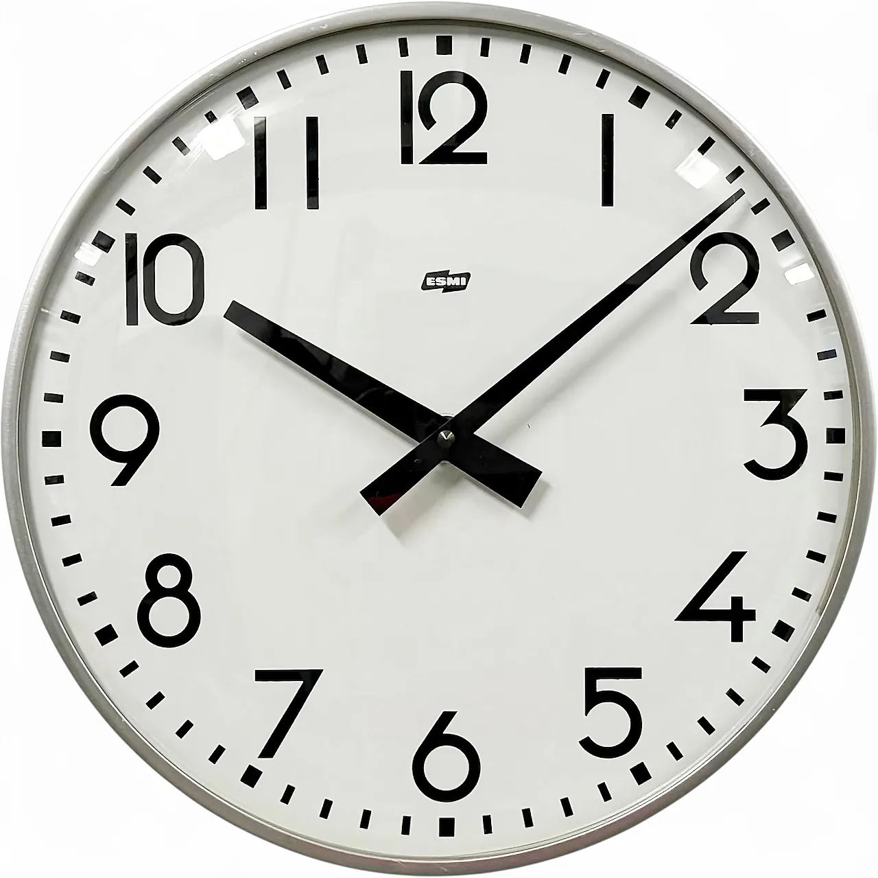 Vintage Silver Wall Clock from ESMI, 1980s 13
