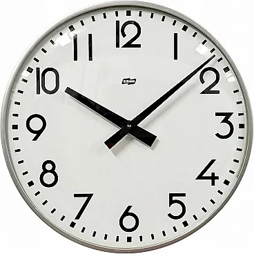 Vintage Silver Wall Clock from ESMI, 1980s