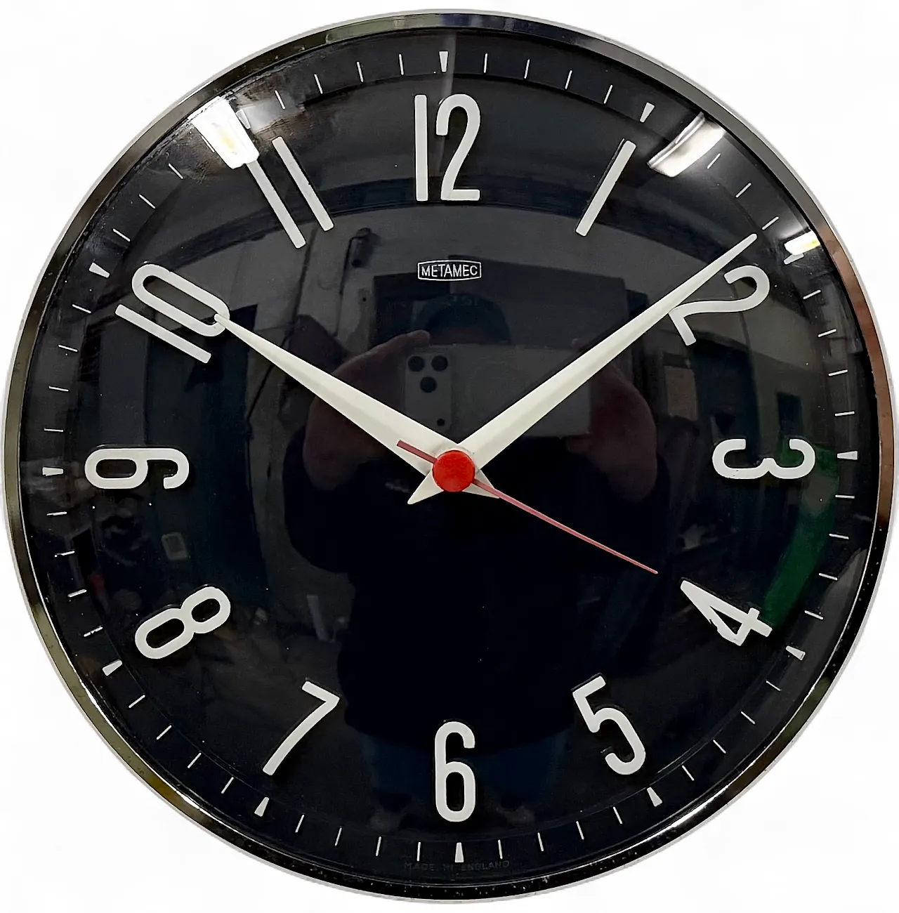Vintage Dark Blue Wall Clock from Metamec, 1970s 18