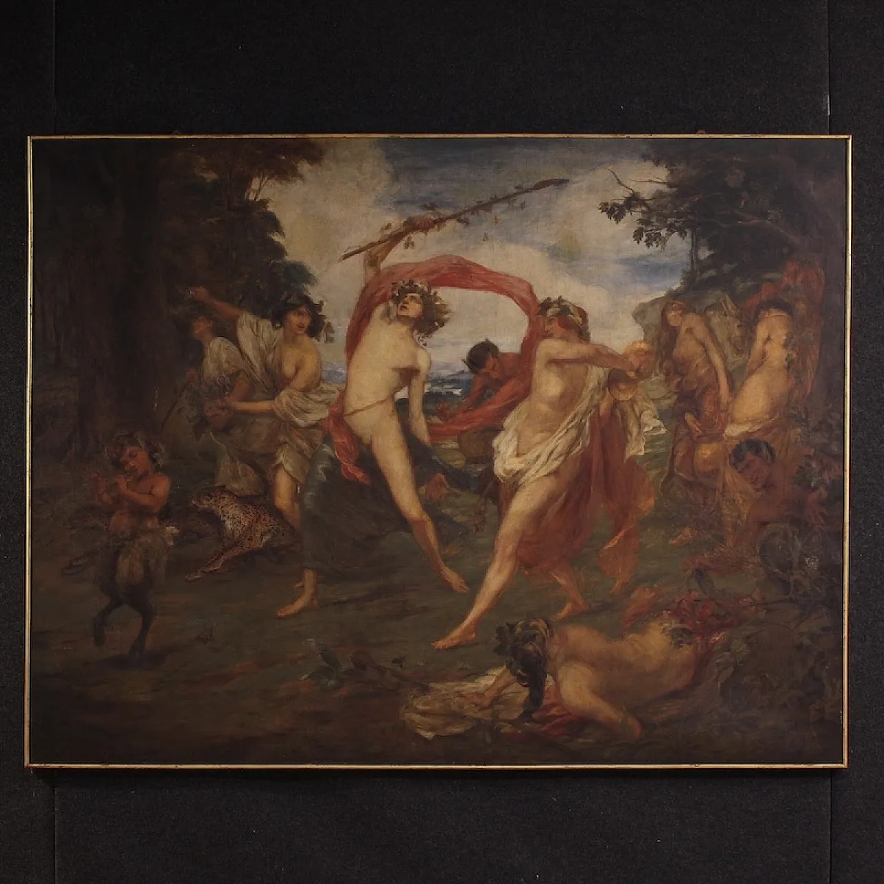 Mythological painting signed Vera Willoughby and dated 1911, Bacchanal 1