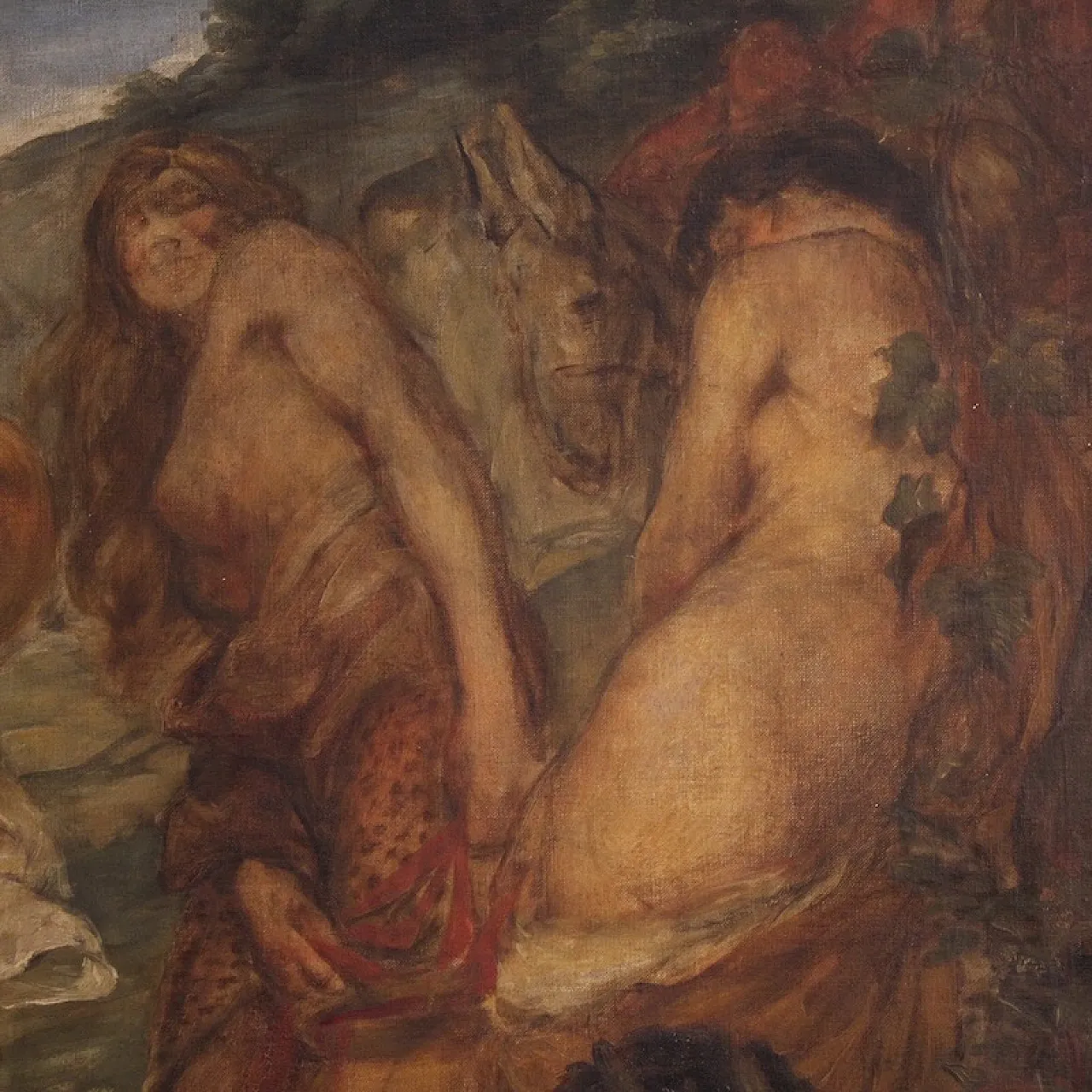 Mythological painting signed Vera Willoughby and dated 1911, Bacchanal 14