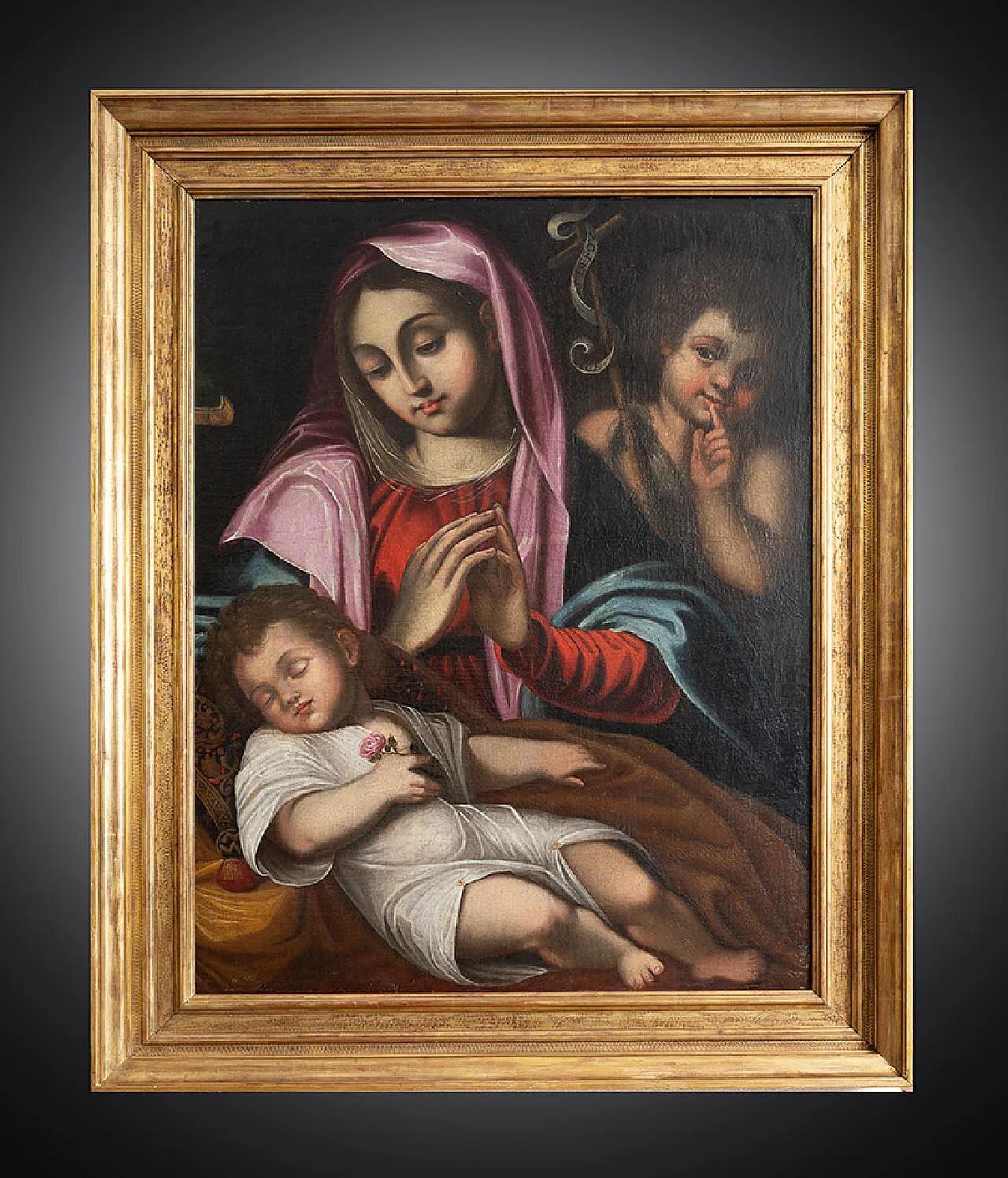 Madonna with sleepin Child, bolognese oil painting on canvas, '600 1