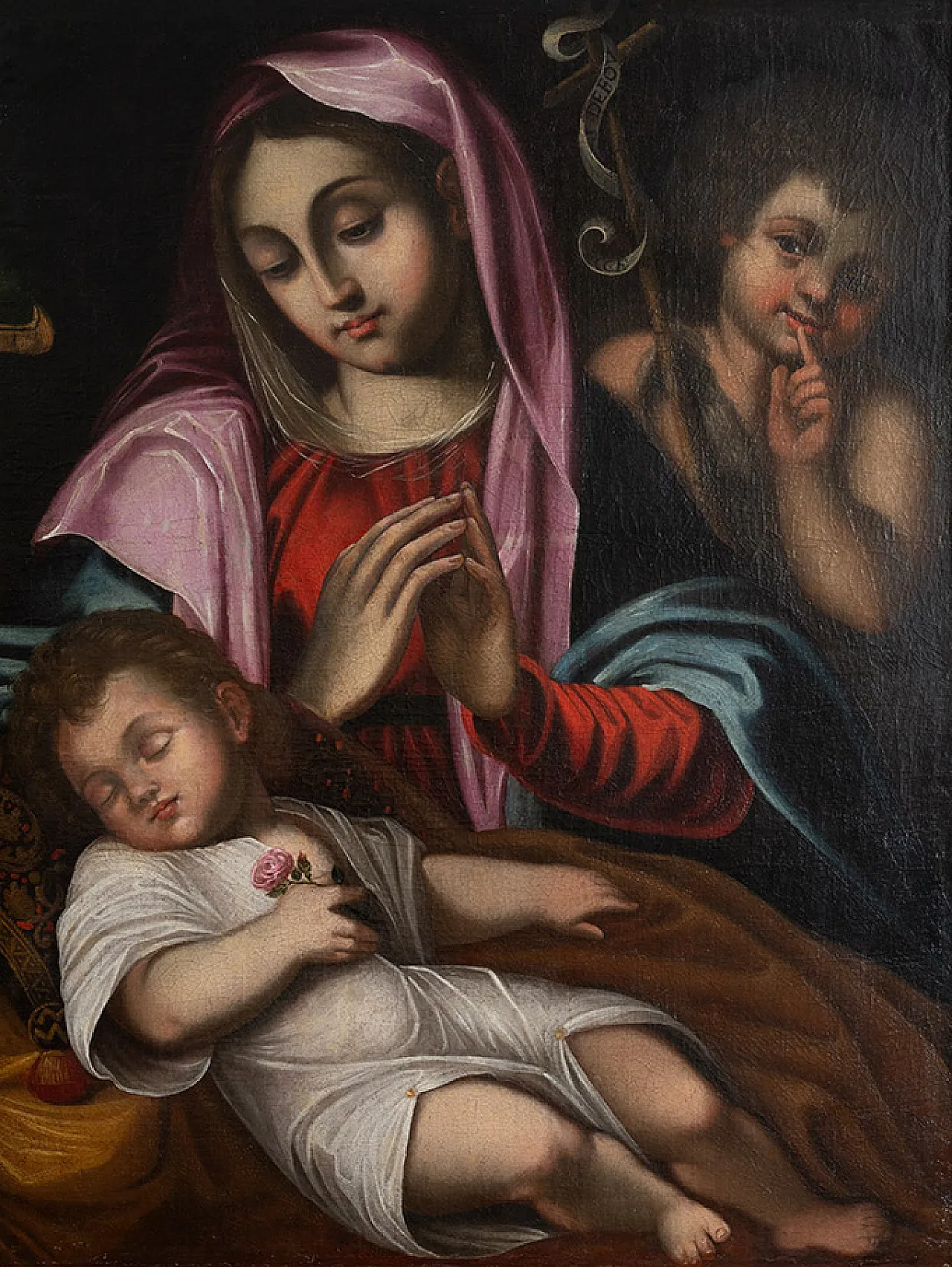 Madonna with sleepin Child, bolognese oil painting on canvas, '600 2