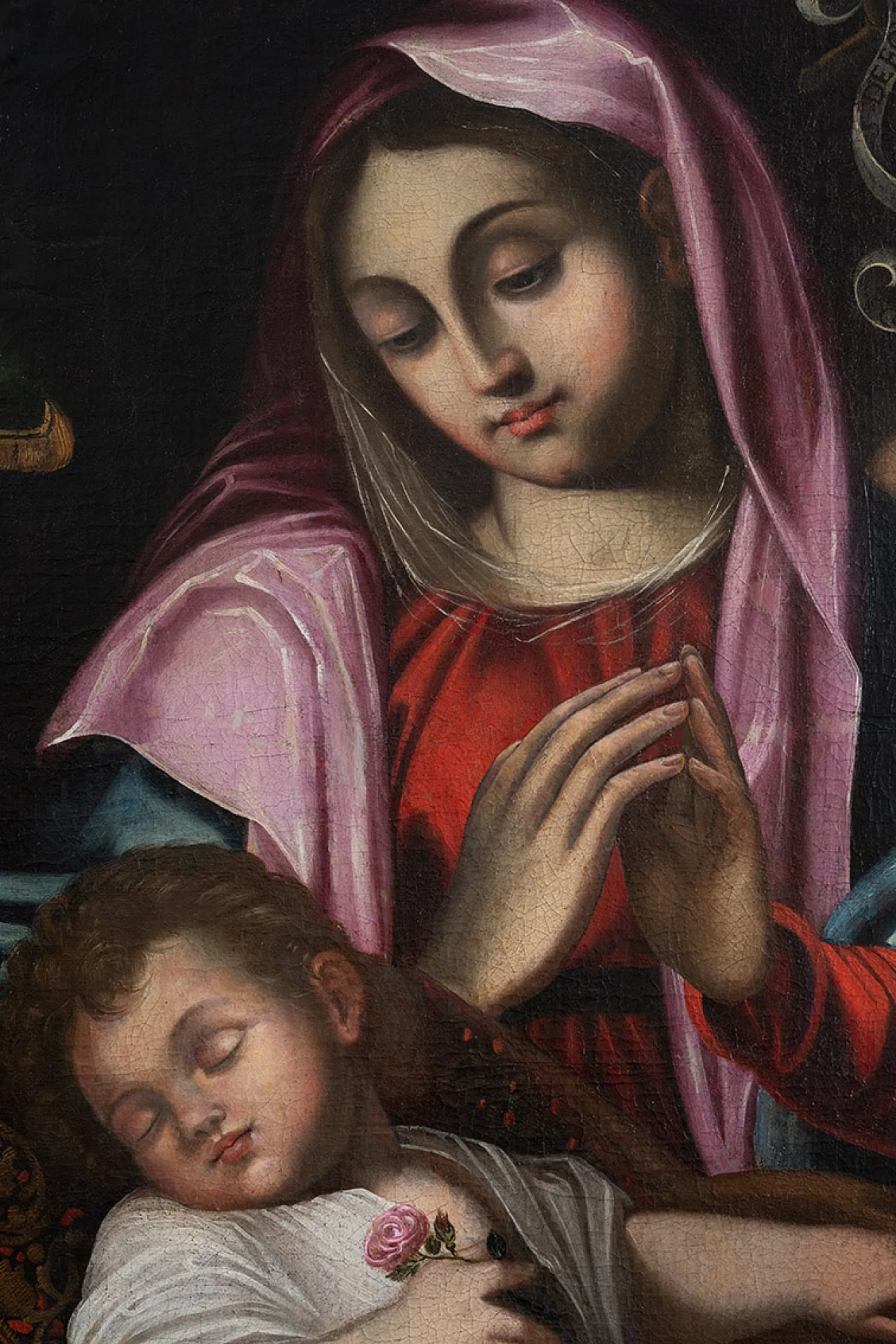Madonna with sleepin Child, bolognese oil painting on canvas, '600 4