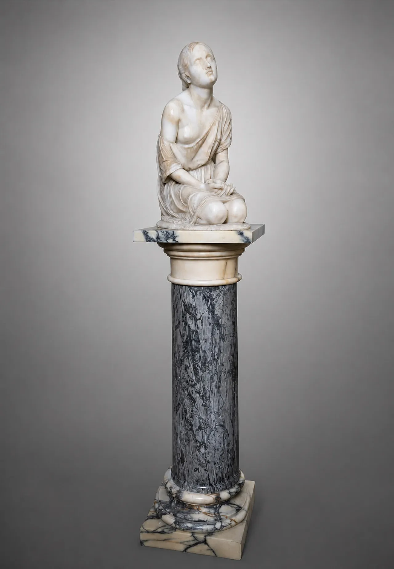 Empire column in Breccia Medicea and Bianco Calacatta, 19th century 3