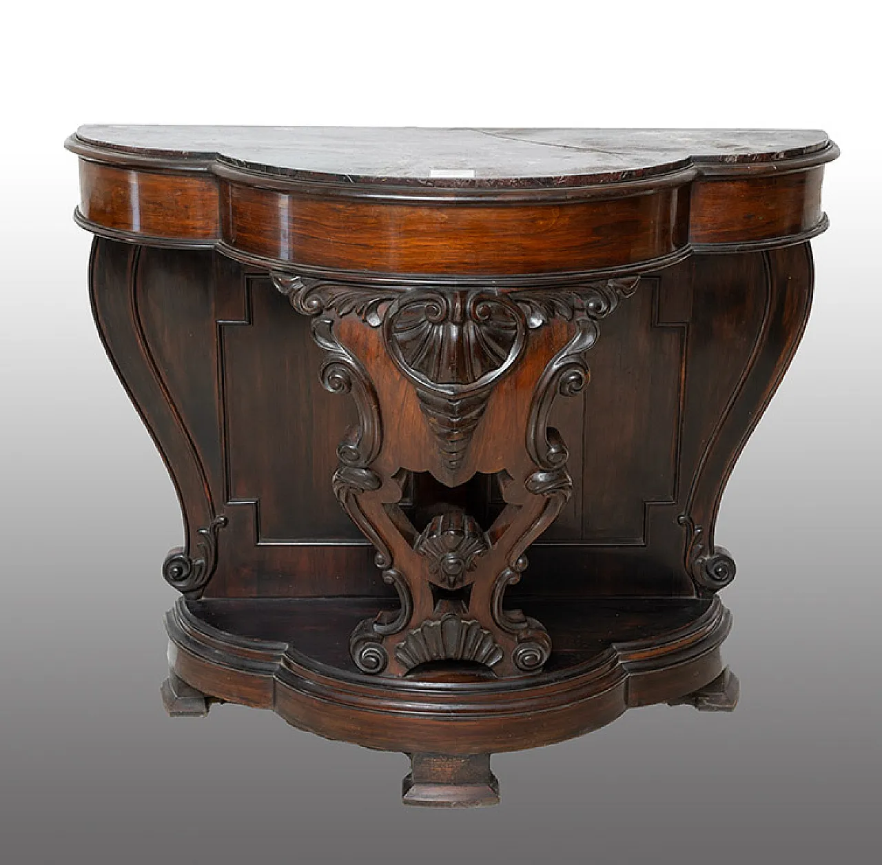 Louis Philippe Neapolitan console in fine exotic wood, 19th c. 1