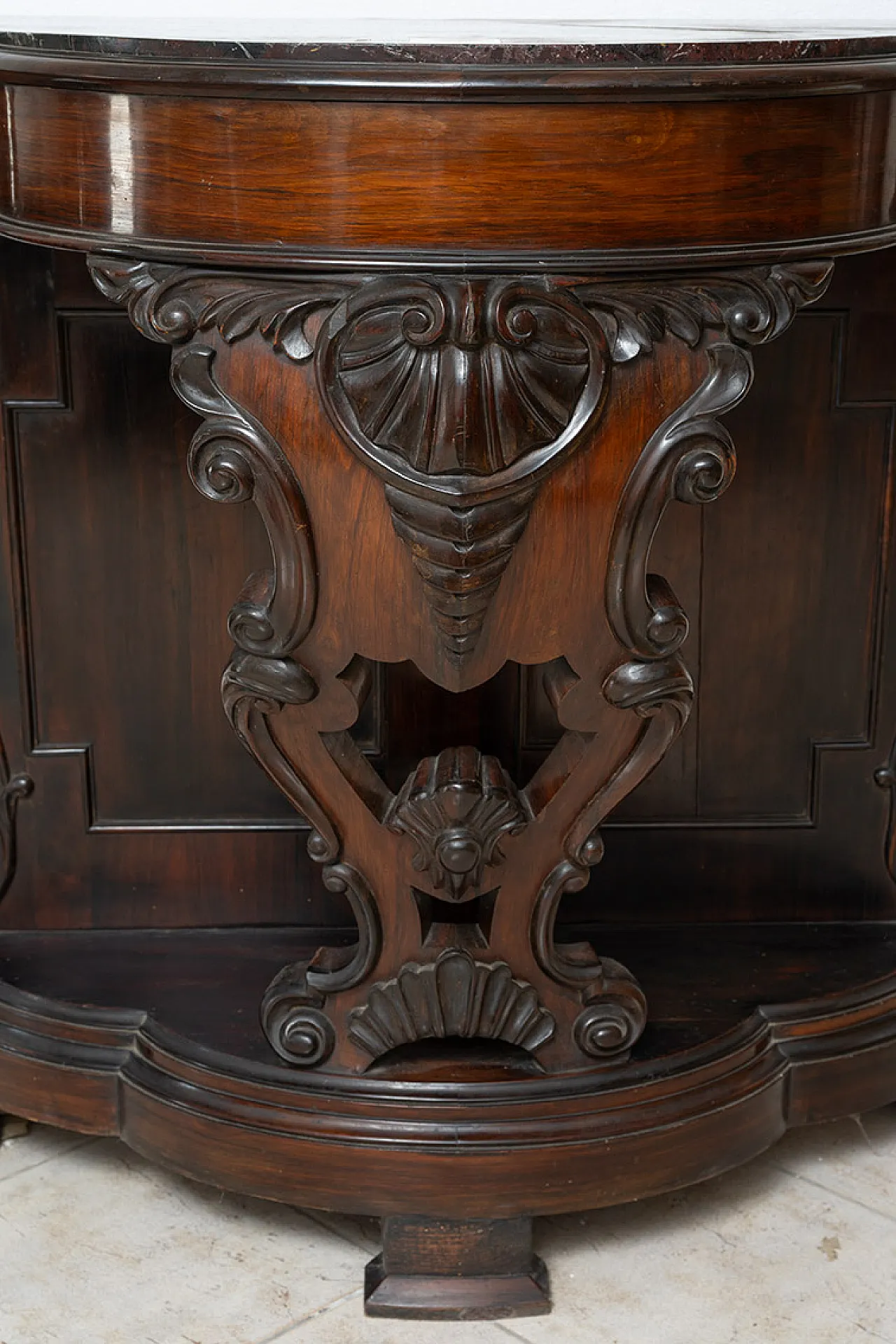 Louis Philippe Neapolitan console in fine exotic wood, 19th c. 2