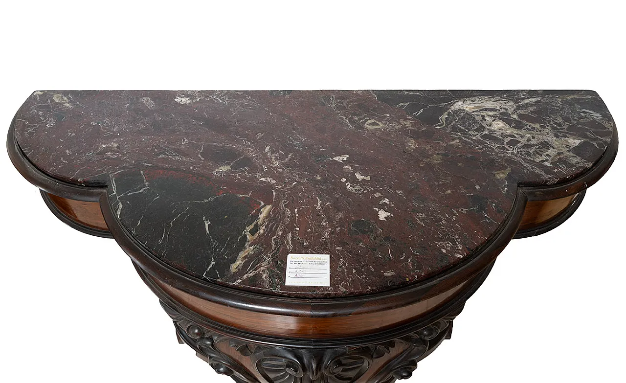 Louis Philippe Neapolitan console in fine exotic wood, 19th c. 3