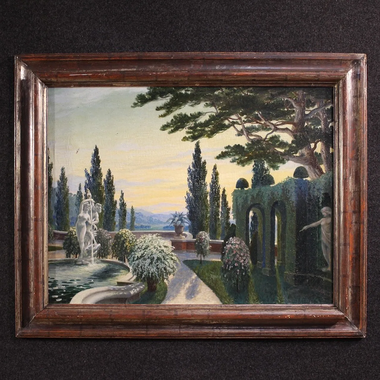 Landscape with garden, oil on canvas, first half 20th century 1