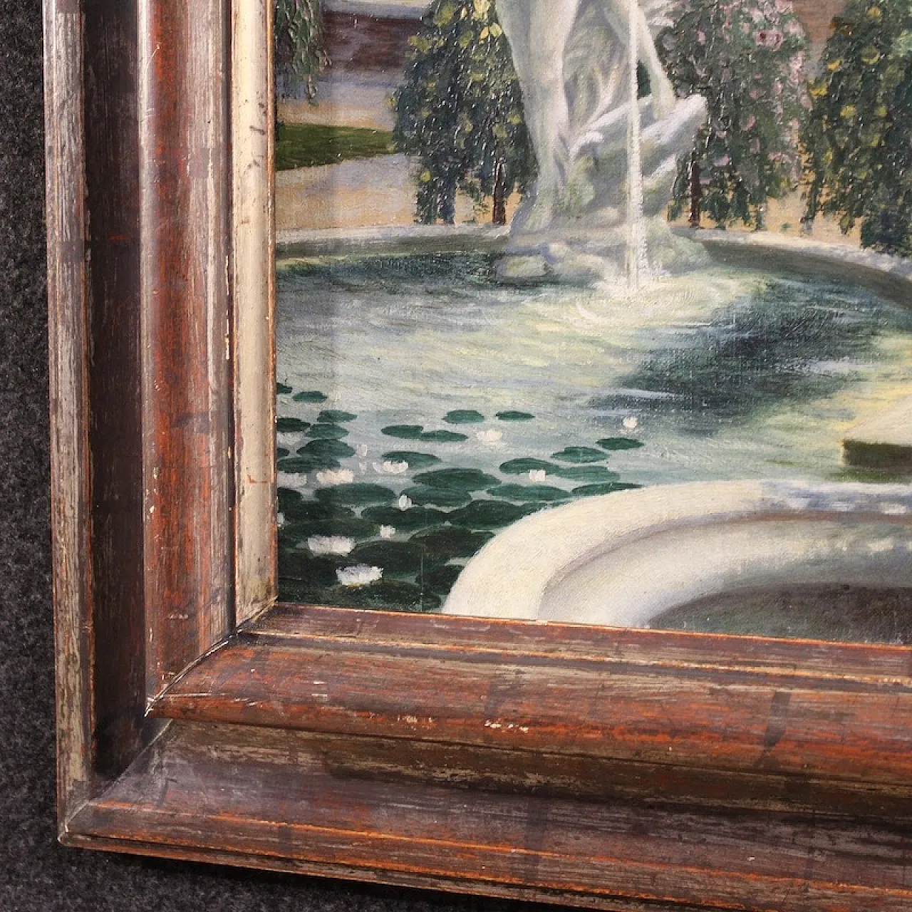 Landscape with garden, oil on canvas, first half 20th century 8