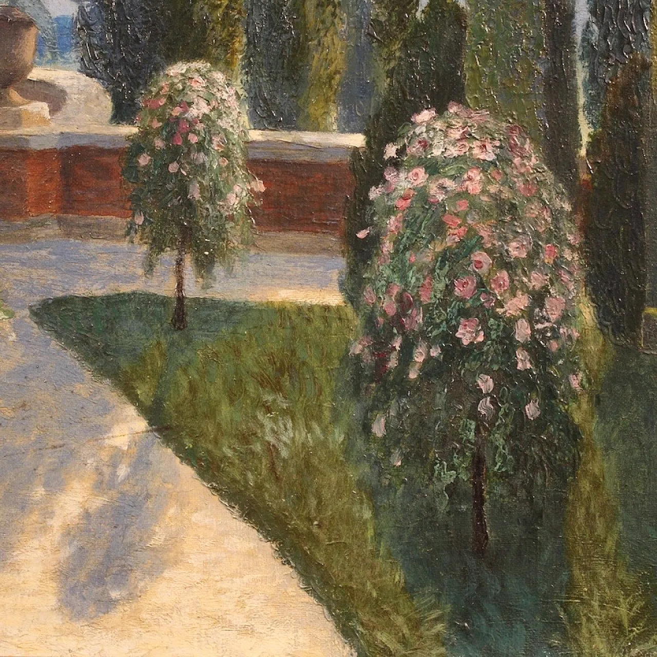 Landscape with garden, oil on canvas, first half 20th century 9