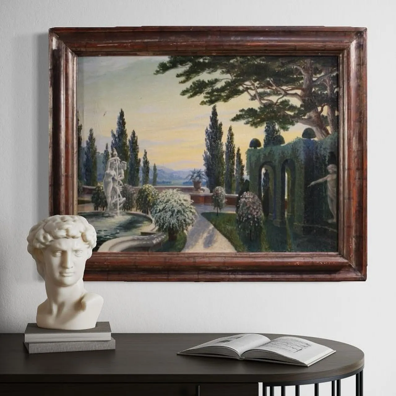 Landscape with garden, oil on canvas, first half 20th century 13
