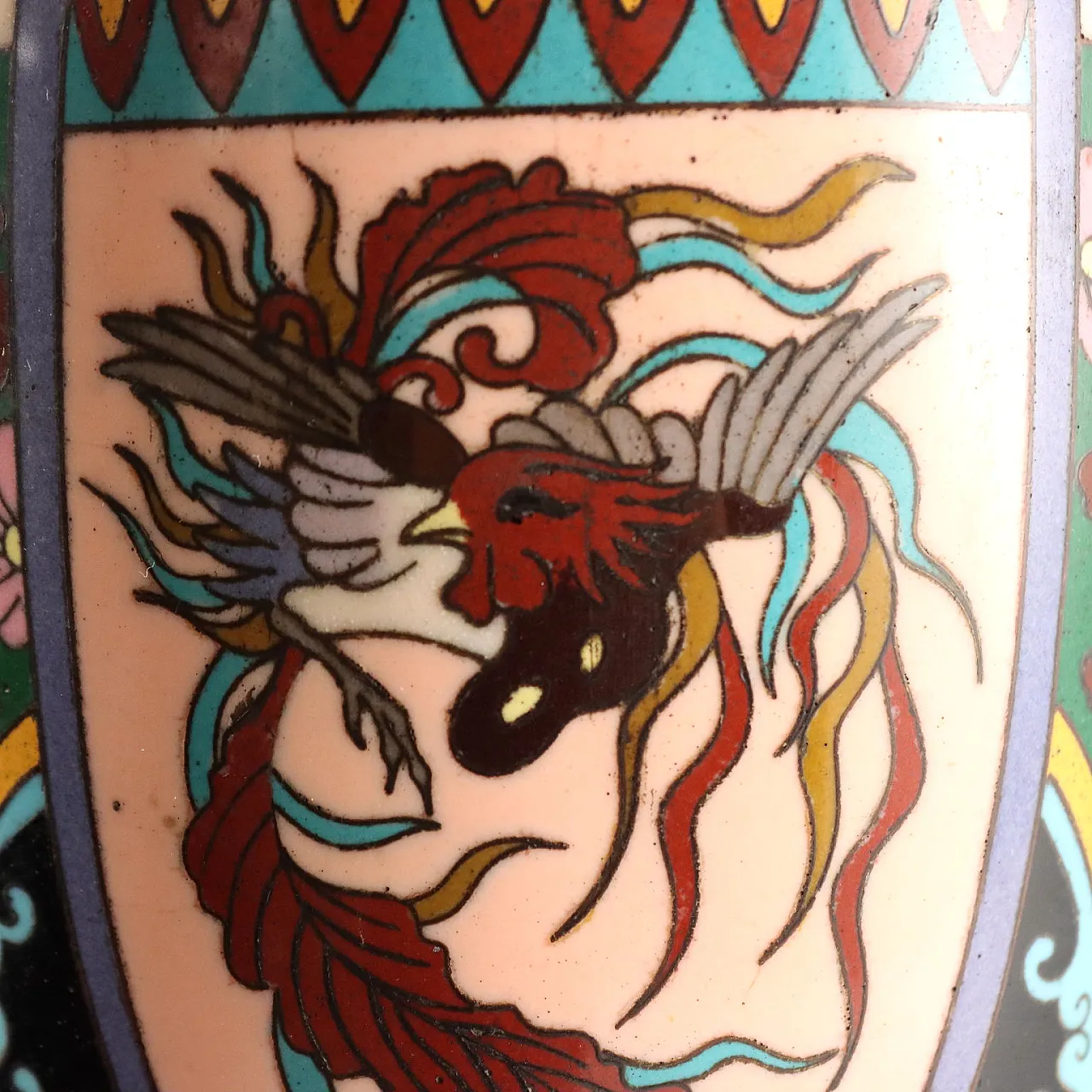 Vaso in metallo e smalto Cloisonné, '900 5