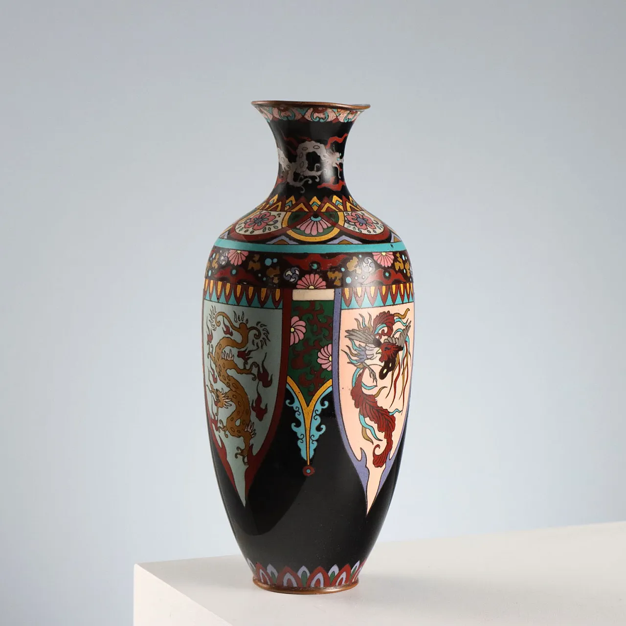 Vaso in metallo e smalto Cloisonné, '900 7