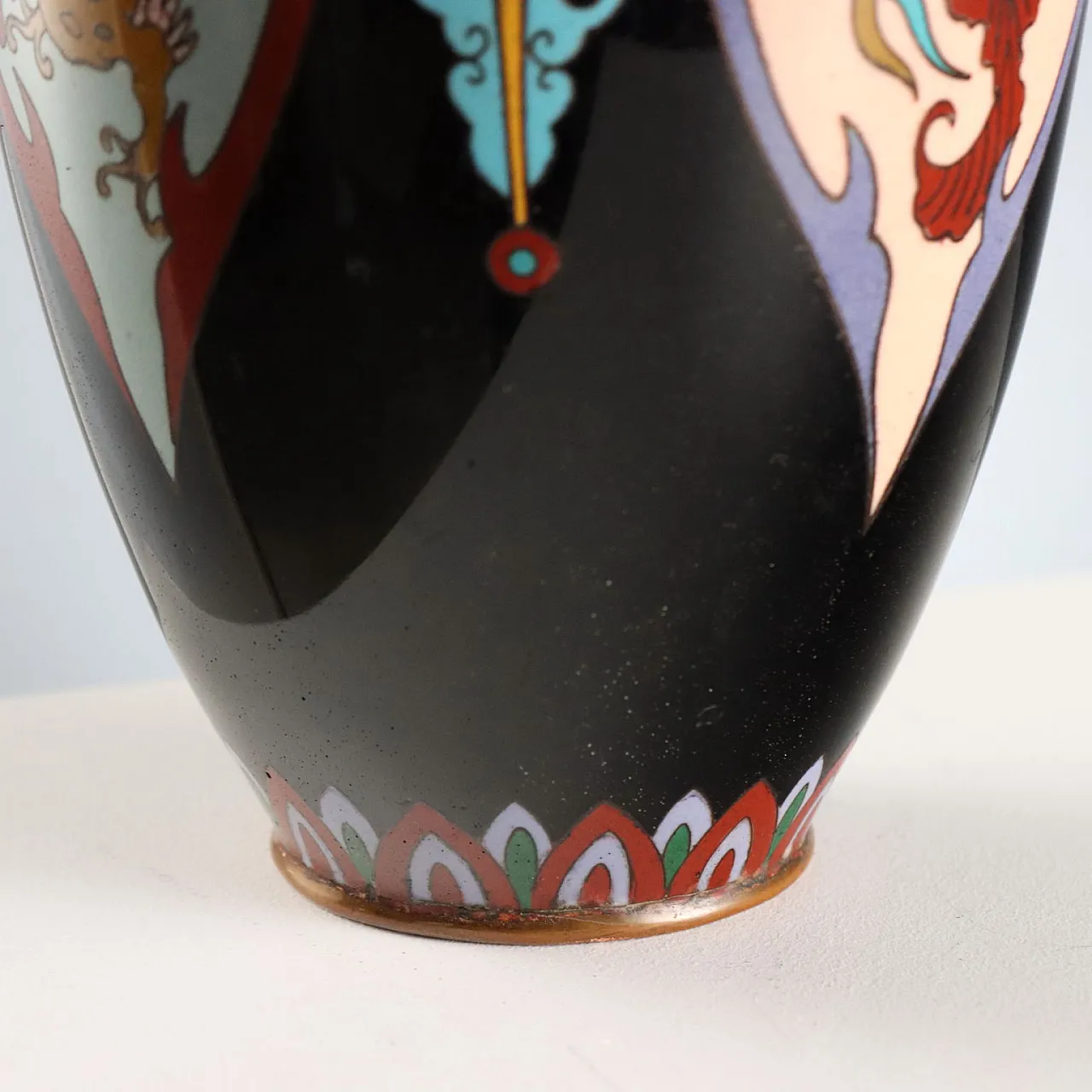 Vaso in metallo e smalto Cloisonné, '900 8