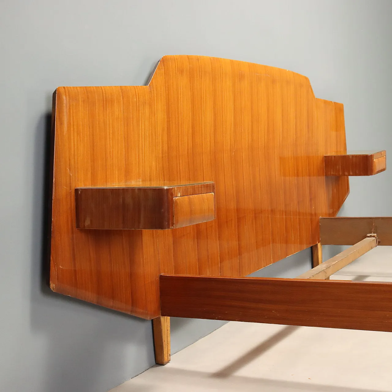 Double bed with integrated bedside tables, 1950s 4