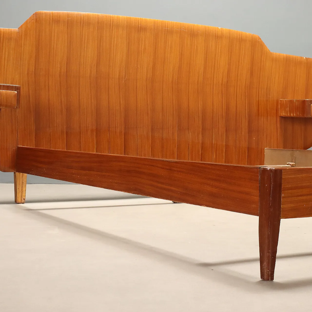 Double bed with integrated bedside tables, 1950s 10
