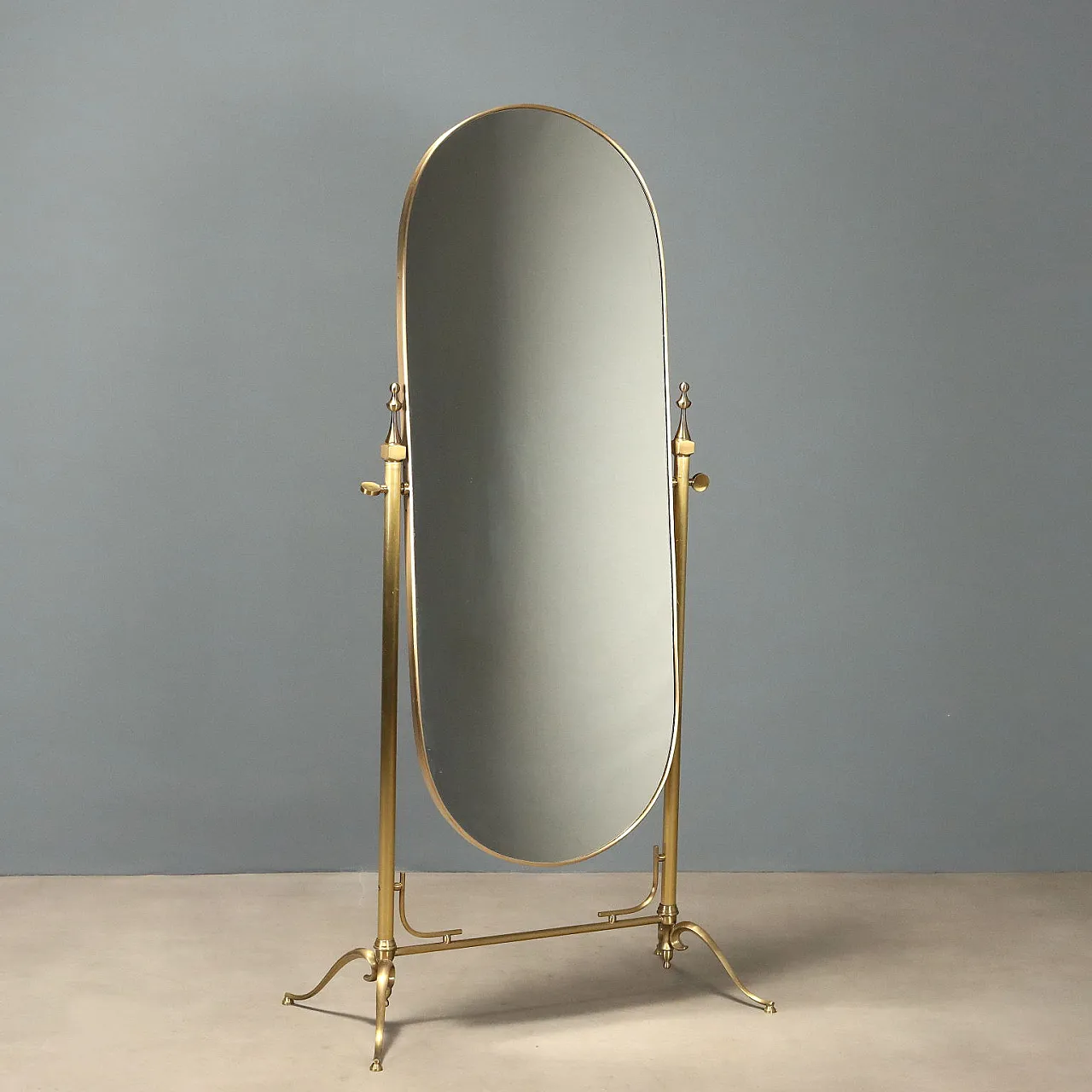 Psiche in ottone con specchio basculante, '900 1
