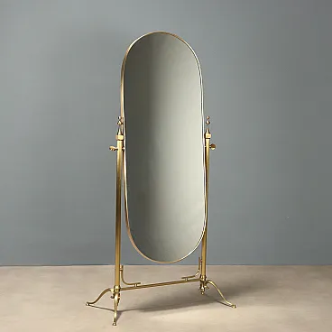 Psiche in ottone con specchio basculante, '900
