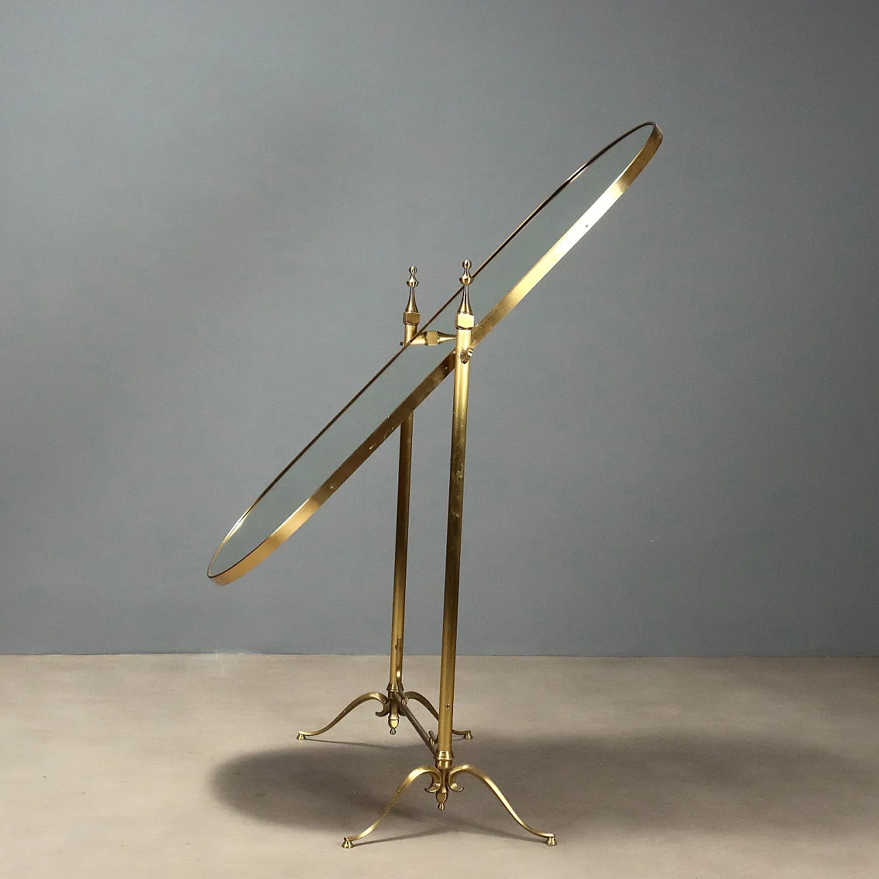Psiche in ottone con specchio basculante, '900 4