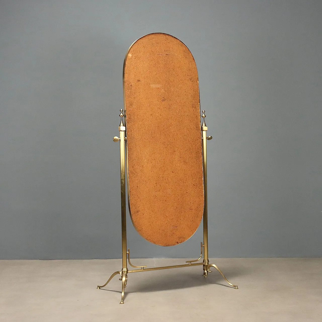 Psiche in ottone con specchio basculante, '900 10